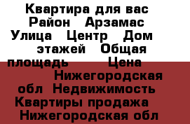 Квартира для вас › Район ­ Арзамас › Улица ­ Центр › Дом ­ 5 этажей › Общая площадь ­ 44 › Цена ­ 1 500 000 - Нижегородская обл. Недвижимость » Квартиры продажа   . Нижегородская обл.